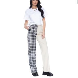 Blue Revival COFFEE BREAK WIDE LEG TROUSER IN KHAKI & PLAID